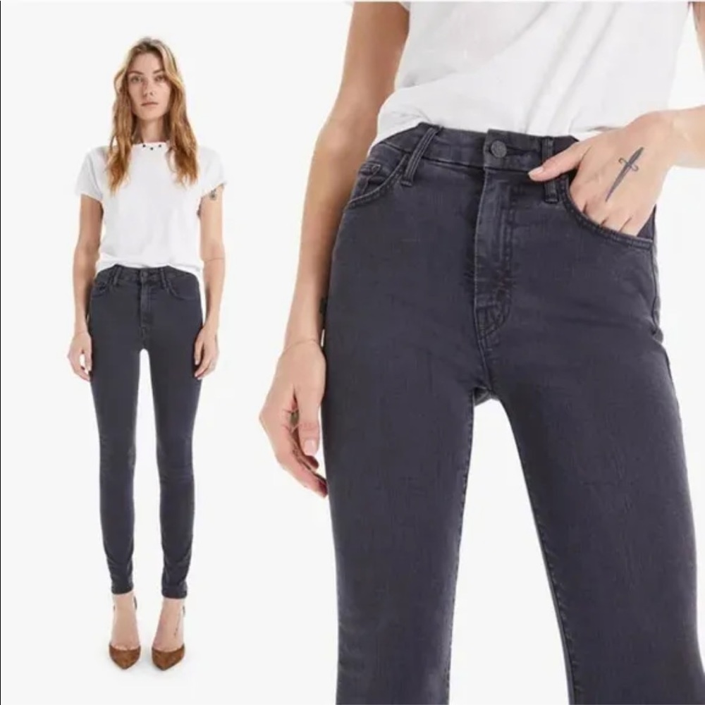 Mother High Waisted Looker Stretch Skinny Dipping Jeans Black Women's, Size 29